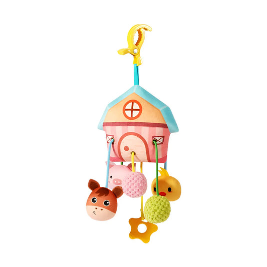 Casinha dos Sons e Sensações - Brinquedo Sensorial de Pendurar em Forma de Casa, com Animais e Texturas