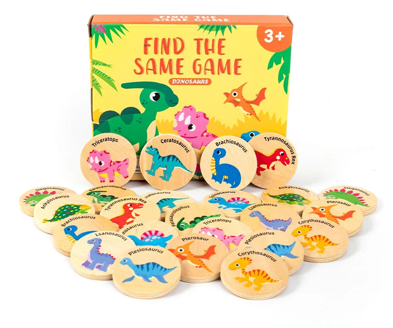 Jogo da memória em madeira - Dinossauros
