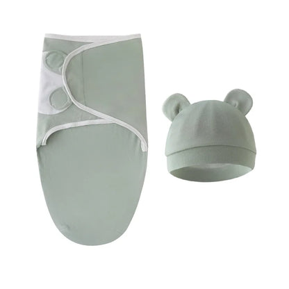 Swaddle ajustável com gorro – Conjunto para recém-nascidos