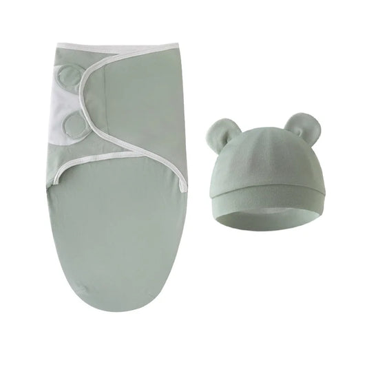 Swaddle ajustável com gorro – Conjunto para recém-nascidos
