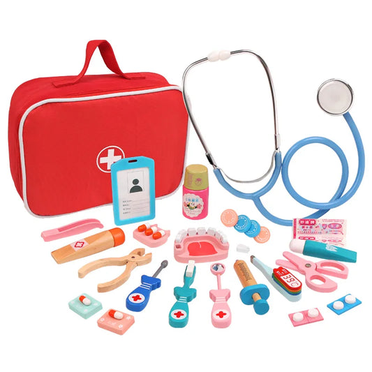 Kit de Médico Infantil – Simulação Completa com Mala Vermelha