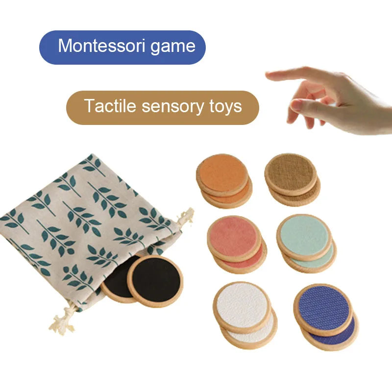 Jogo sensorial tátil Montessori – Placas de emparelhamento e treino de memória