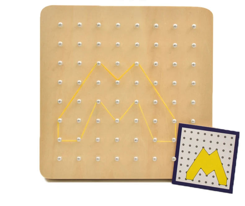 Wooden Geoboard Puzzle - Formas, padrões e criatividade sem limites