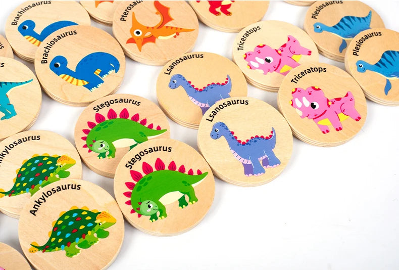 Jogo da memória em madeira - Dinossauros