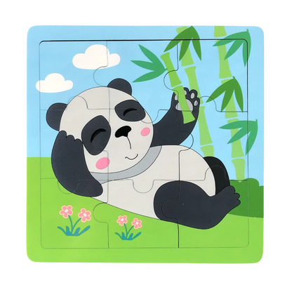 Puzzle de madeira 9 peças – Animais adoráveis para primeiras aprendizagens