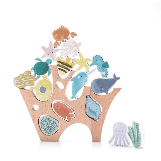 Jogo de empilhamento em madeira – Ocean Friends Montessori