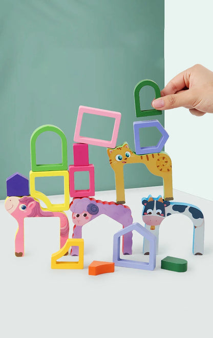 Puzzle de formas e animais – Encaixa, empilha e aprende com diversão!