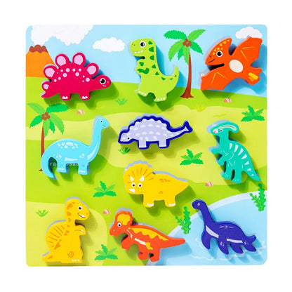 Quebra-cabeças 3D em madeira com velcro – Animais, frutas, meios de transporte e muito mais!