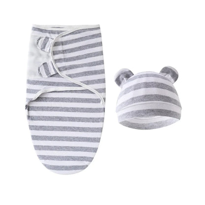 Swaddle ajustável com gorro – Conjunto para recém-nascidos