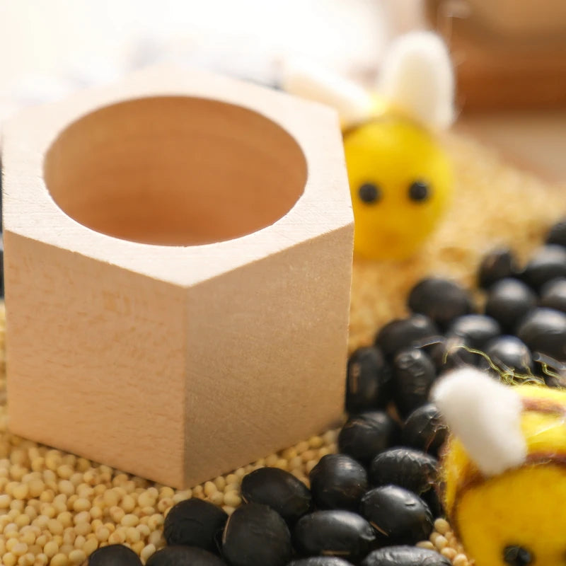 Jogo da Colmeia Montessori – Brinquedo de Motricidade com Abelhinhas