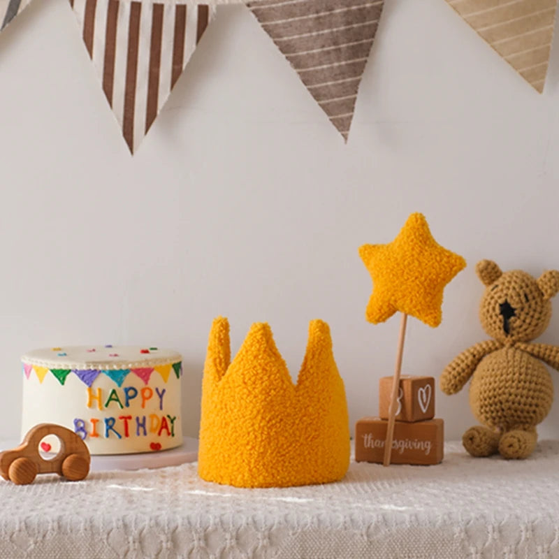 Let's Make – Conjunto de festa de aniversário com coroa, varinha mágica e faixa Tassel