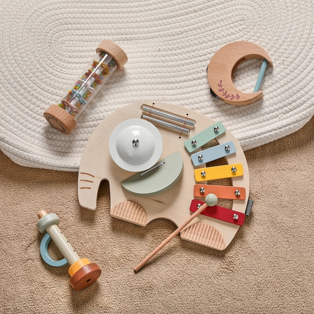 Instrumentos musicais em madeira - kit Montessori sensorial e educativo