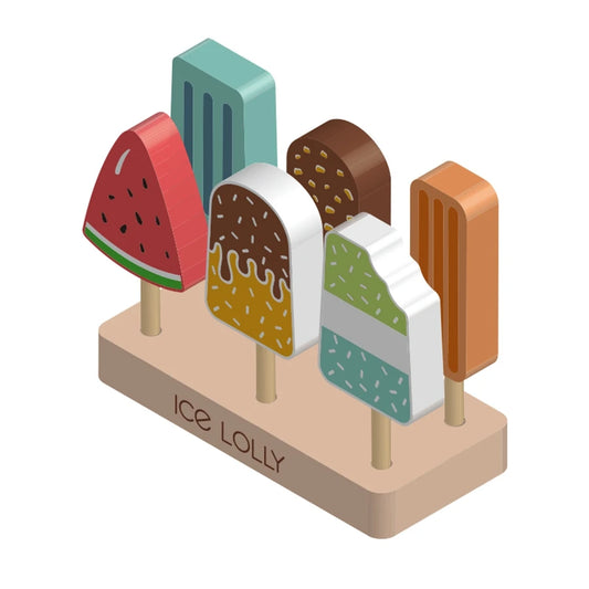 Conjunto de Gelados em Madeira com Base de Apoio