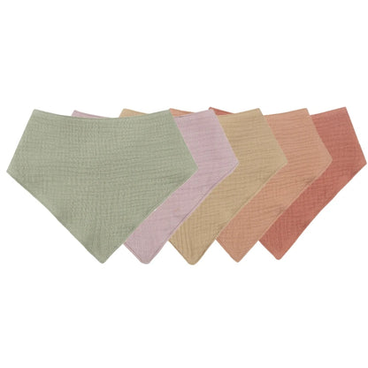 Bandana de bebé em algodão - kit triangular absorvente e ajustável