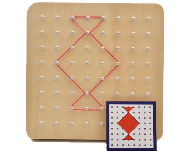 Wooden Geoboard Puzzle - Formas, padrões e criatividade sem limites