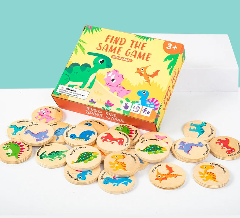 Jogo da memória em madeira - Dinossauros