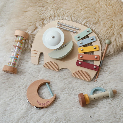 Instrumentos musicais em madeira - kit Montessori sensorial e educativo
