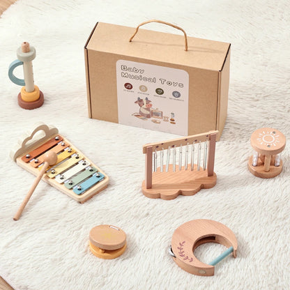 Conjunto musical Baby Cloud – instrumentos de madeira Montessori