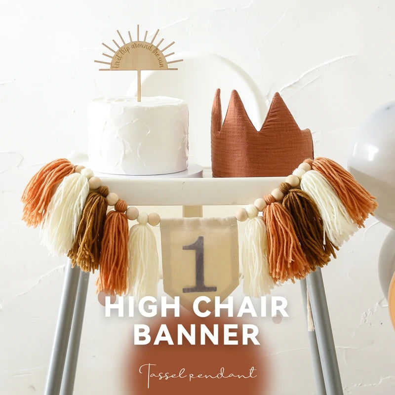 Conjunto Primeiro Aniversário para Bebé - Coroa, Varinha Mágica, Topper e Faixa