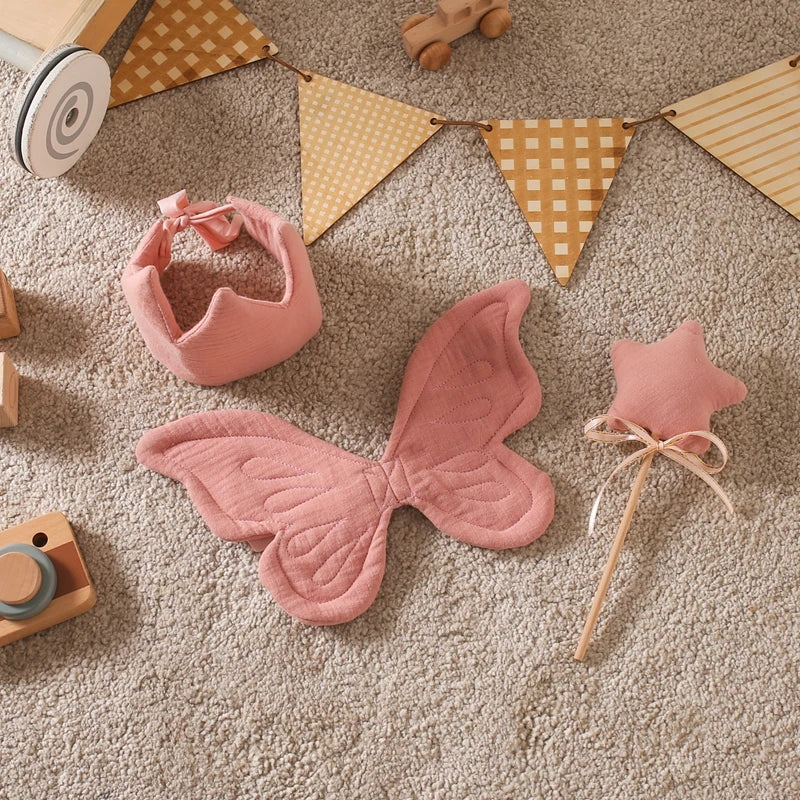 Conjunto Butterfly - Asas de Borboleta, Coroa e Varinha Mágica