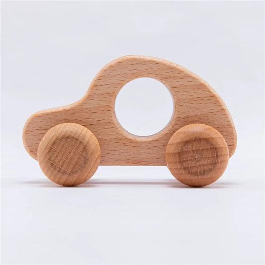 Mini carros em madeira – conjunto Montessori para bebés e crianças pequenas