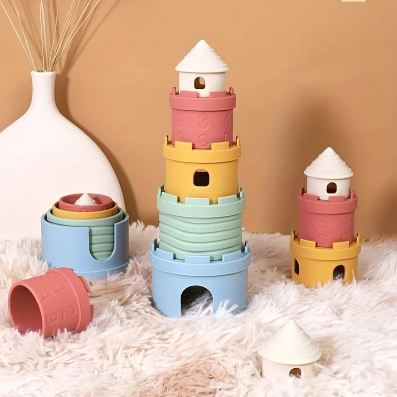 Torre de Copos Empilháveis – Castelo em Silicone