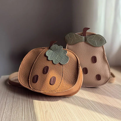 Mochila infantil em forma de abóbora e pêra – Estilo e doçura às costas