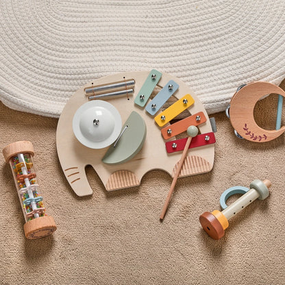 Instrumentos musicais em madeira - kit Montessori sensorial e educativo