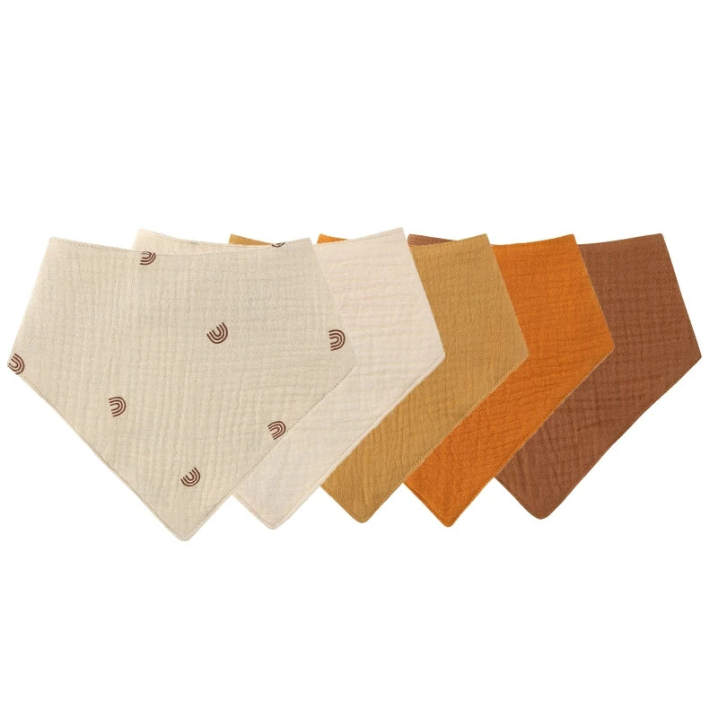 Bandana de bebé em algodão - kit triangular absorvente e ajustável