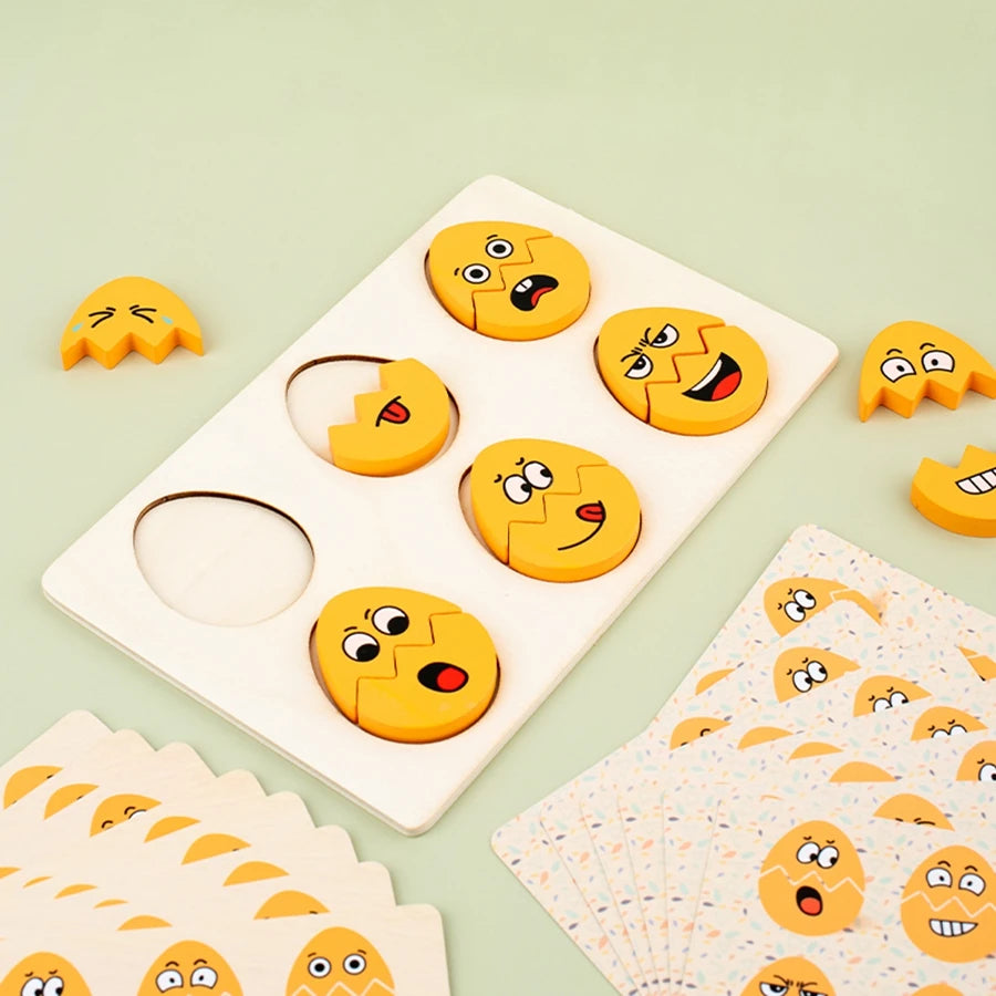 Jogo das emoções em ovos – Quebra-cabeças de expressão facial