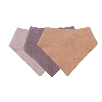 Bandana de bebé em algodão - kit triangular absorvente e ajustável