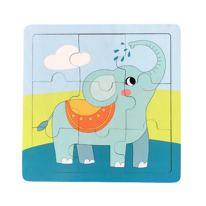 Puzzle de madeira 9 peças – Animais adoráveis para primeiras aprendizagens