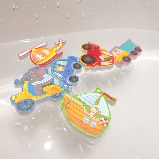 Conjunto Educativo de Brinquedos de Banho – Puzzle EVA Veículos