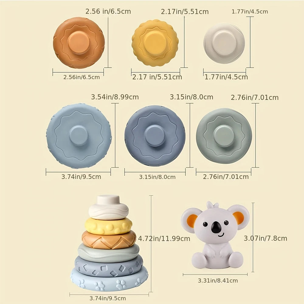 Torre Sensorial de Empilhamento – Koala em Silicone